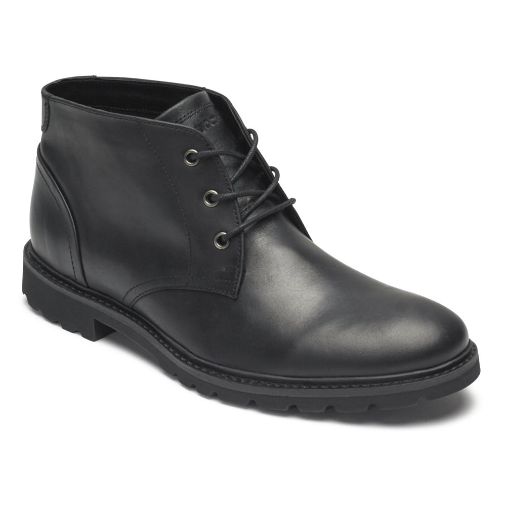 Rockport Mens Boots Black - Sharp & Ready Chukka - UK 974-ZXNBWM